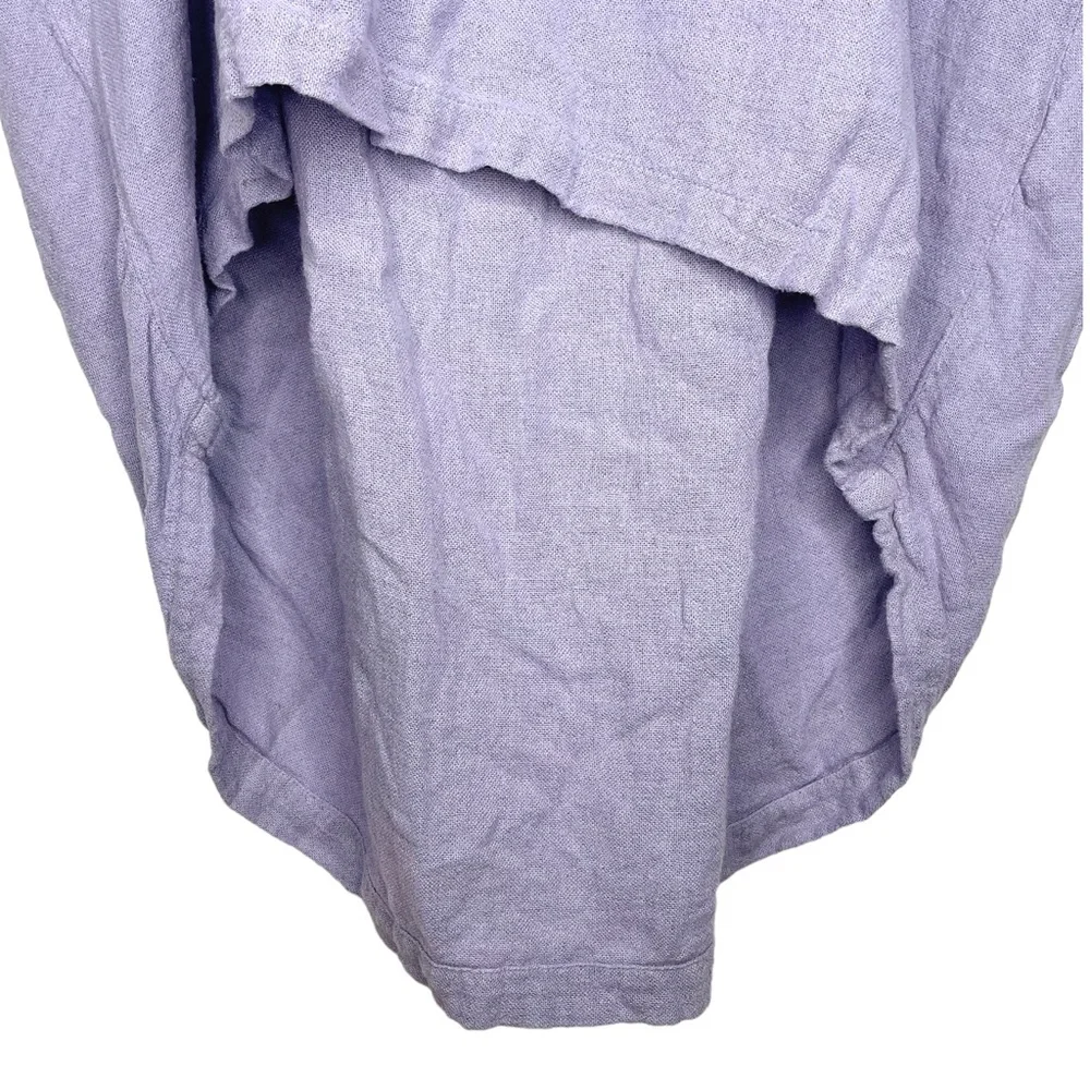 Black Crane Lavender Linen Blend Pleated Cocoon Midi Dress - Small - Picture 7 of 12